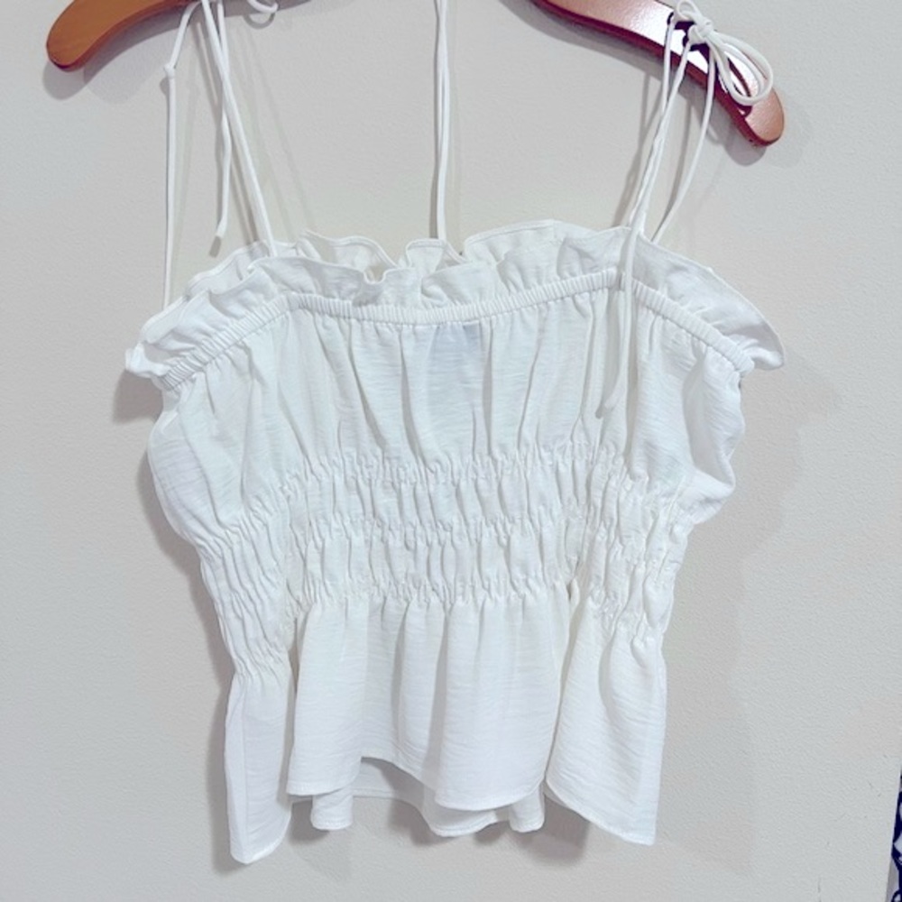 TOPSHOP off white crop top.